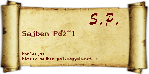 Sajben Pál névjegykártya