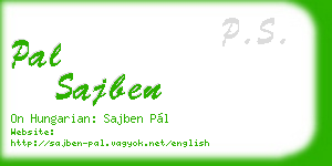 pal sajben business card