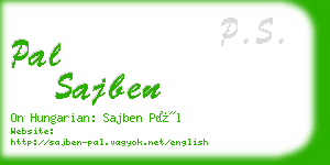 pal sajben business card